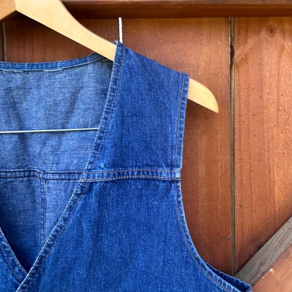 Vintage Levi's Womens Denim Western Vest Button Front Blue Sleeveless M - Picture 4 of 8
